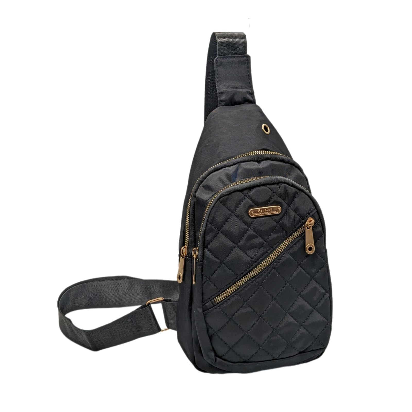 APOSITV Стеганая женская маленькая сумка через плечо на одно плечо (черный)