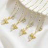 Full Diamond Rotatable Crown Cross with 26 Letter Copper Gold Plated Jewelry Accessory Necklace