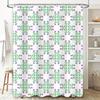 Beautiful Bath Shower Curtain with Pink Flowers Design for Bathroom Decoration White Peach Color Pattern Home Accessories Modern