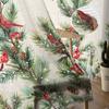 Christmas Pine Needle Jam Curtains For Living Room Bedroom Home Decoration Window Voile Tulle Curtain Drapes