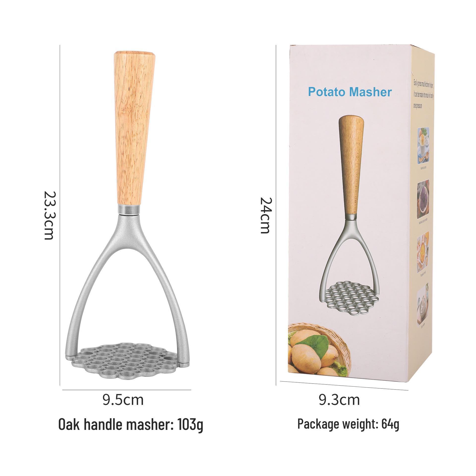 

Aluminum Alloy Oak Potato Masher and Presser Kitchen Gadget
