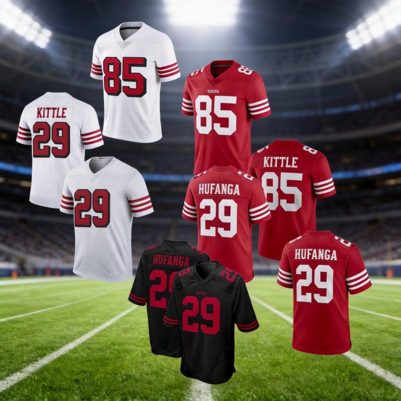 San Francisco 49ers NFL Football Jersey Mens Short Sleeve Embroidered Team Apparel White Red Black