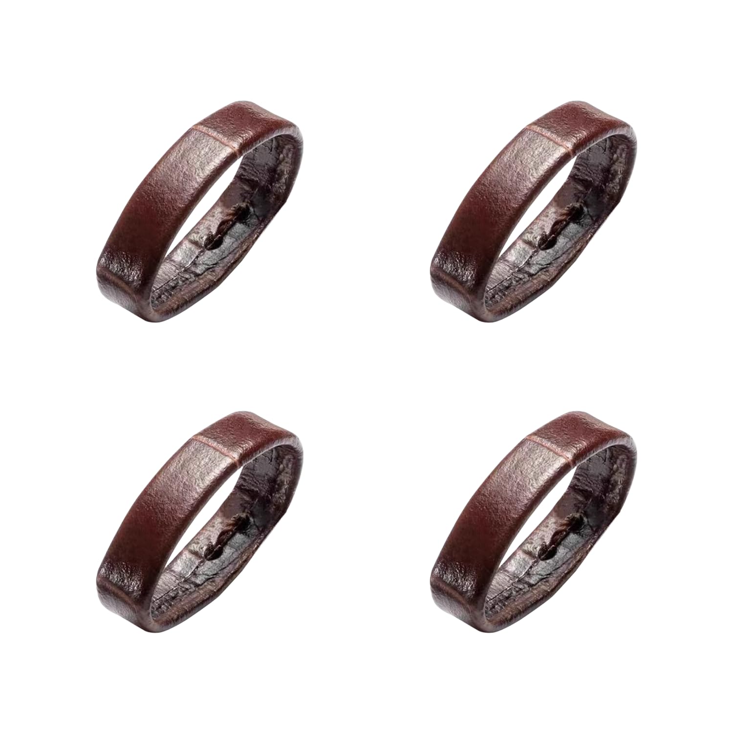 

Jumpsunfun Ремешок для часов из натуральной кожи Кожаная петля Набор из 4 держателей, фиксаторов, 22 мм, Коричневый,