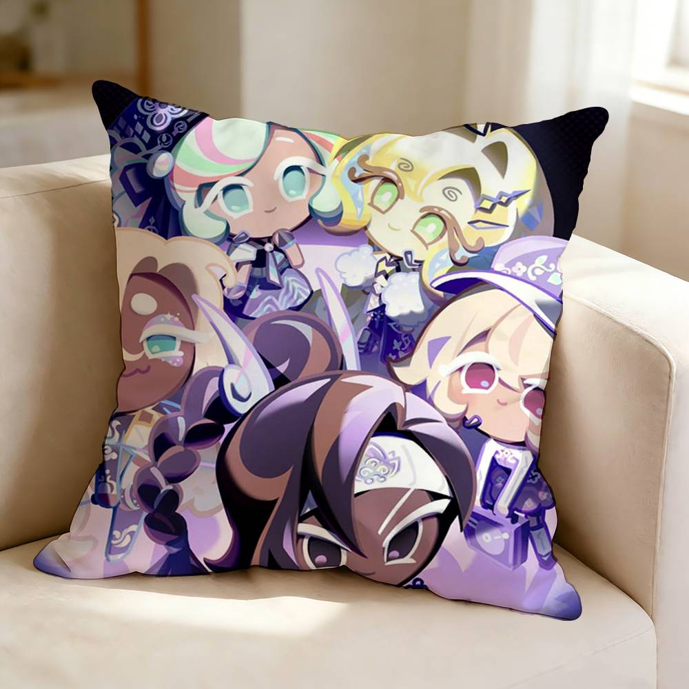 Fantasy game CCookie Run Kingdom Pillow Case Square DoubleSided Sofa Cushion Cover Bedroom Bedside Pillow