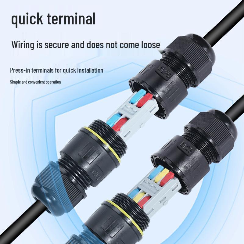 Waterproof Parallel Wire Connector: Two-in, Two-out, Rainproof Outdoor & Underground.