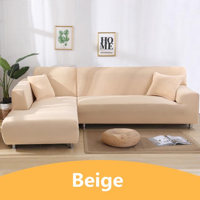 Elastische einfarbige Sofabezüge für das Wohnzimmer, All-Inclusive Spandex Couchbezüge, Eckmöbel Schutzbezüge, 1 2 3 4-Sitzer für Zuhause 1pc 1-Seat 90-140cm beige