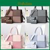 Pu Spliced Color Block Mother Daughter Bag With Zipper Closure For Daily Use