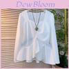 Simplicity Long Sleeved Top With Solid Color And Pleated Design For Spring Private Style