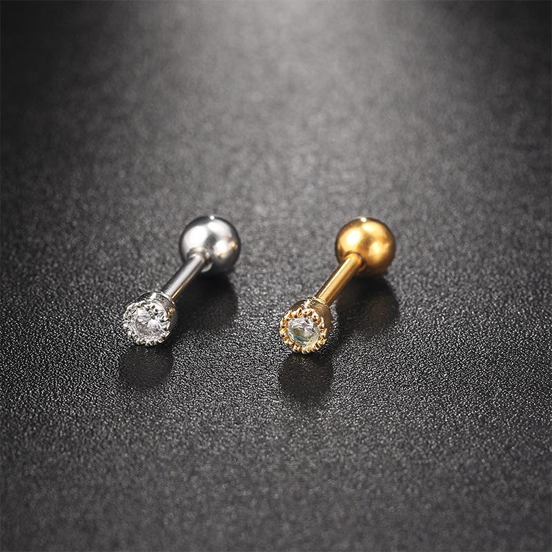 1Pcs Zircon Earring For Women Ear Bone Nail Cartilage Earring Spiral Stud Earrin