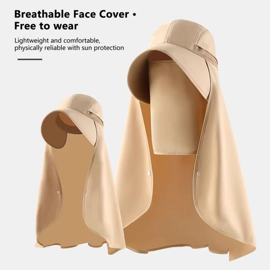 Sun Hat for Women Wide Brim Shawl with Neck Flap And Ponytail Hole Outdoor UV Protection Beach Hat for Fishing Hiking