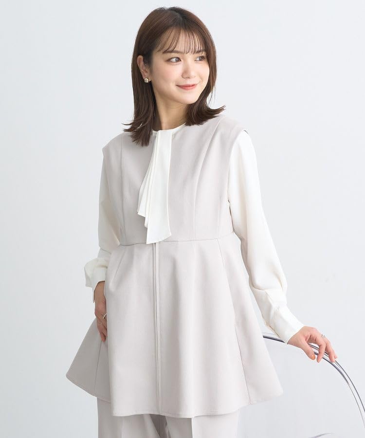 Music Outerwear Peplum Zip Gilet for Beige [earth & Ecology] Women,