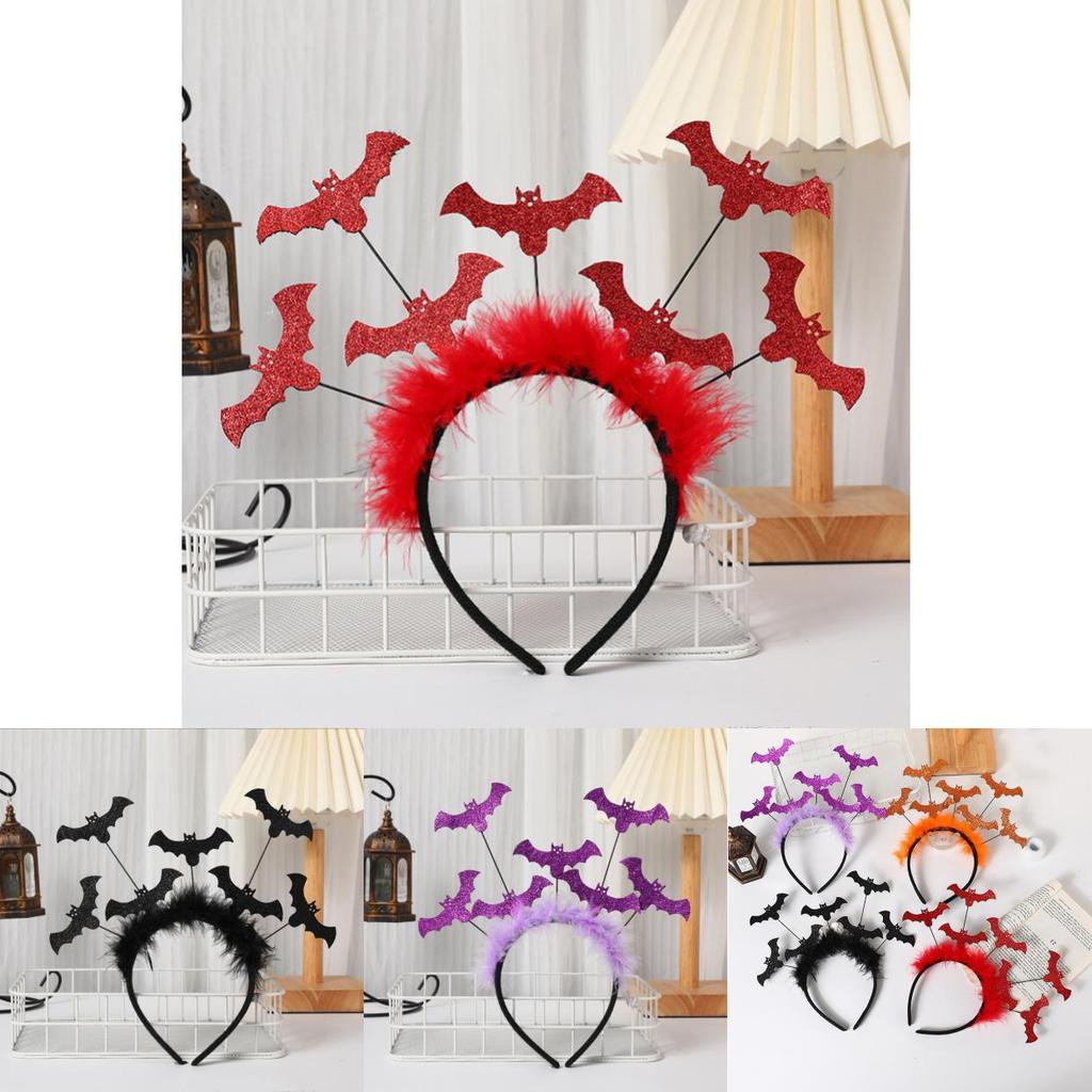 Bat Headband Halloween Festival Headwear With Gold Dust Details For Costumes And Events