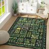 Retro Floral Print Living Room Carpets Machine Washable Non-slip Light Luxury Sofa Coffee Table Mat Tapis