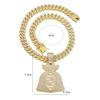 New Arrival Alloy Money Bag & Coin Pendant Cuban Chain Necklace - Trendy Hip-Hop Rap Jewelry for Men