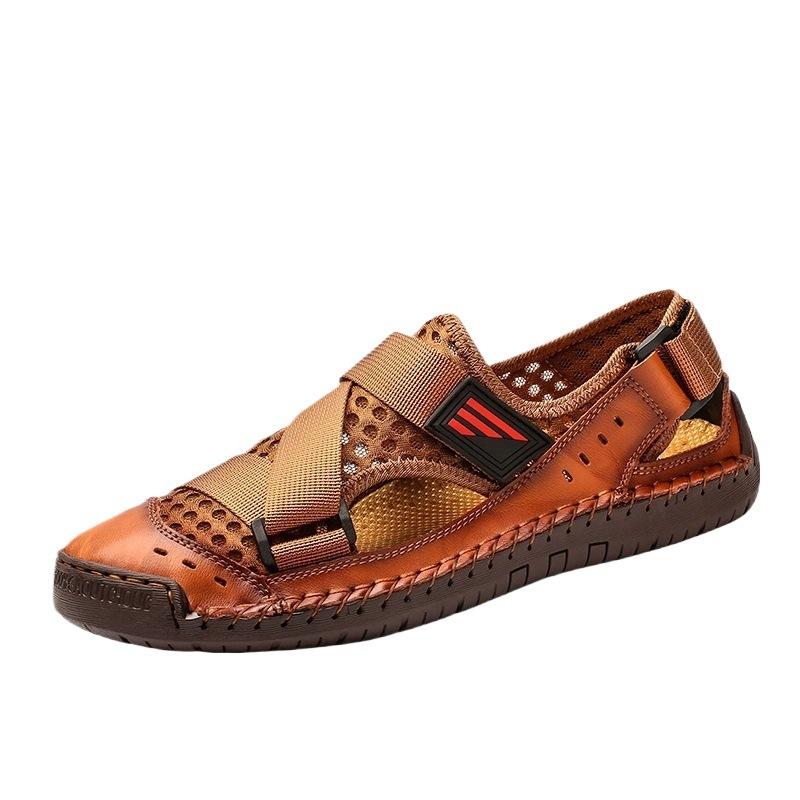 Popular 2025 New Summer Breathable Beach Sandals Men's Korean Version Trend Versatile Lazy Cool Slippers Tide