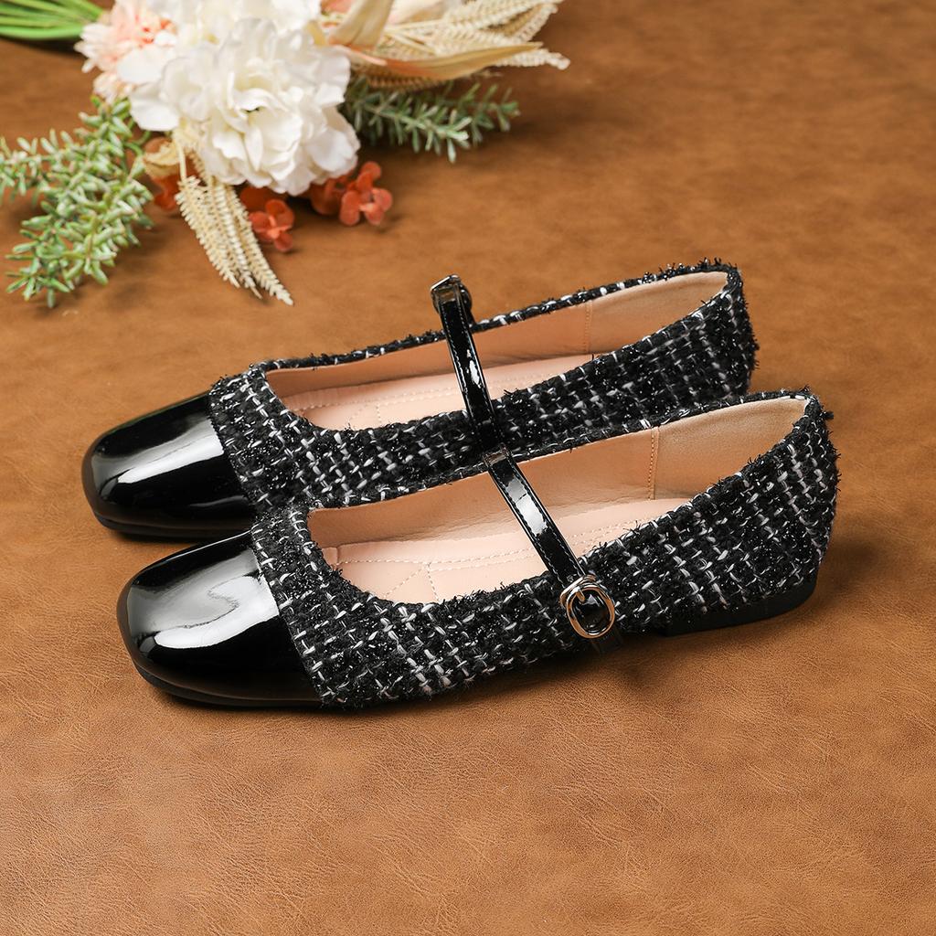 Fashion Flat Shoes for Women 2025 Spring and Autumn Mary Jane French Flat Shallow Mouth Plus Size Women's Shoes Ladies Loafers Women