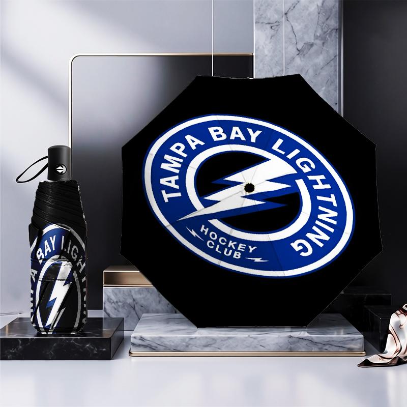 Bay Lightning Hockey Umbrella Folding Umbrella, Automatic Umbrella 8-Frame for Travel, Camping Use Gift for Halloween Christmas