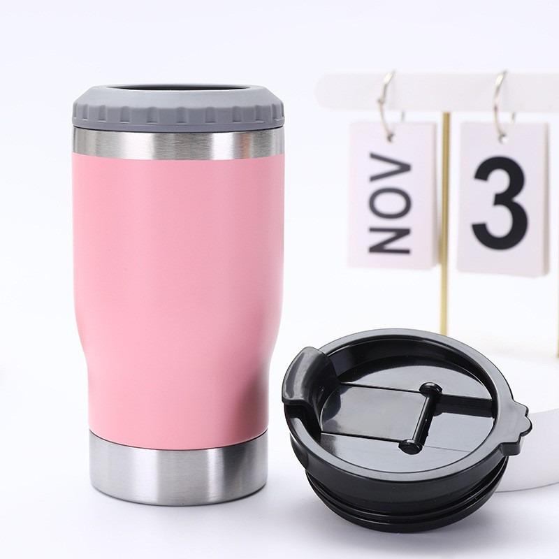 14oz Beer Mug Thermos Cup with Bottom Bottle Opener Stainless Steel Insulated Cup Portable Cold&Hot Storage Tank for Camping