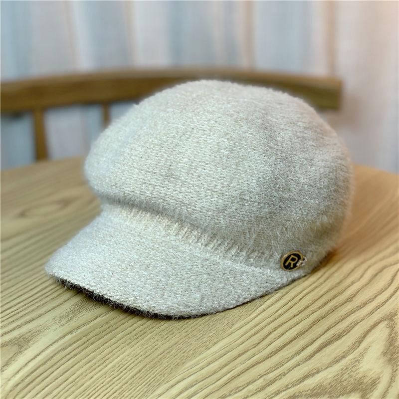 

Шляпа Утепленный Берет Шляпа Восьмиклинка с Большими Полями Женская Осенне-Зимняя Модная Теплая Женская Adjustable бежевый