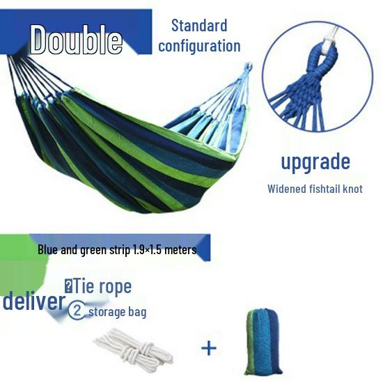 Double Outdoor/Indoor Hammock Bed: Adult Swing, Hanging Rope Chair & Rocking Net for Sleeping