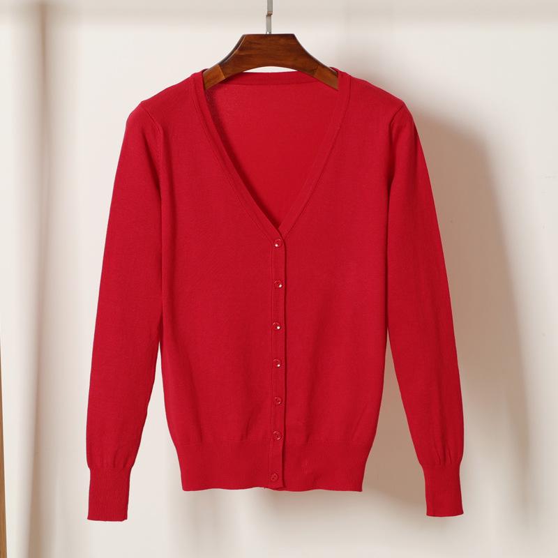 Spring Autumn Loose Outside Sweaters Cardigan Sweater Women's Short Long-sleeved Thin Coat