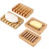 1/5/10pcs Wooden Natural Bamboo Soap Dishes Tray Holder Storage Soap Rack Plate Box Container Bathroom Soap Dish Storage Box