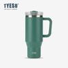 Tyeso 900/1200ML Tumbler Bottle Stainless Steel Car Mug With Handle Straw Thermal Iced Travel Vacuum Insulated Coffee Hot Cup