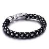 Retro Geometric Stainless Steel Black Leather Rope Braided European Ethnic Style Individuality Bracelet For Men