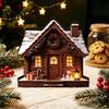 Decorazione Albero di Natale Ornamento Casa Luminosa, Tavolino in Legno a LED per Festa Ornamenti da Appendere Esposizione Villaggio Festivo, Set di Ornamenti Luminosi
