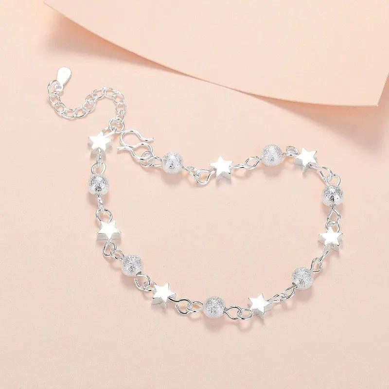Luxury 925 Silver Bracelet for Women Vintage Adjustable Lucky Beads Ball Jewelry Designer Gift
