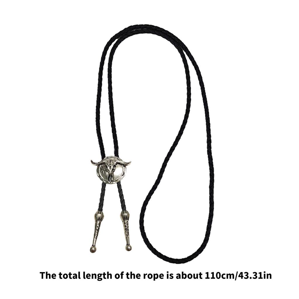 Western Bull Skull Pendant Tie Formal Event Bolo Tie Music Festival Bolotie Rodeos Costume Neckwear for Special Occasion