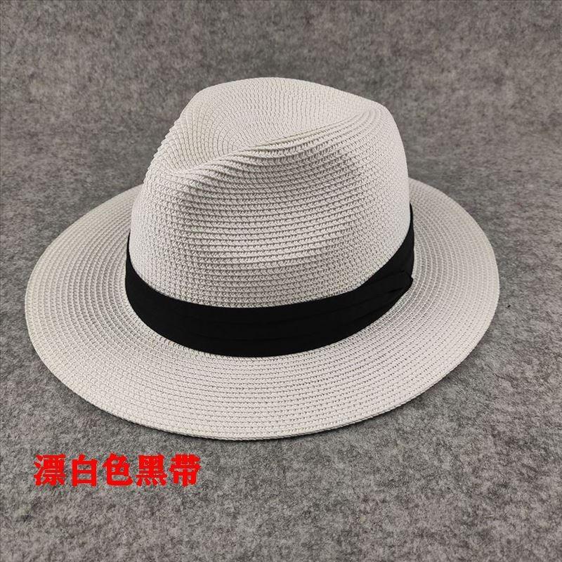 Chapeau de paille Panama à grande circonférence chapeau de protection solaire d'été pour le voyage chapeau de soleil pour la plage en bord de mer chapeau de soleil pour homme tendance