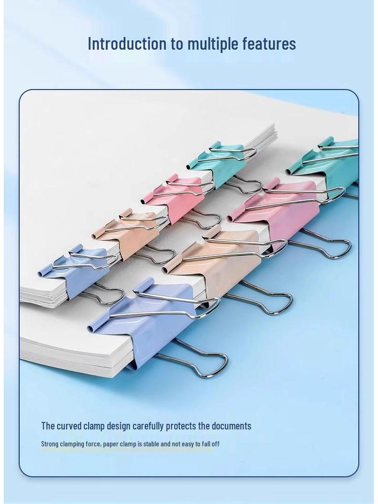 Assorted Colored Bulldog Clips: Large, Medium, Small - Long Tail Paper Clips for Documents and Books