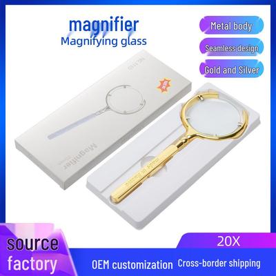 Portable Crescent Convex Lens 20x Magnifying Glass for Students & Seniors - Ideal for Reading, Observation, and Insect Exploration