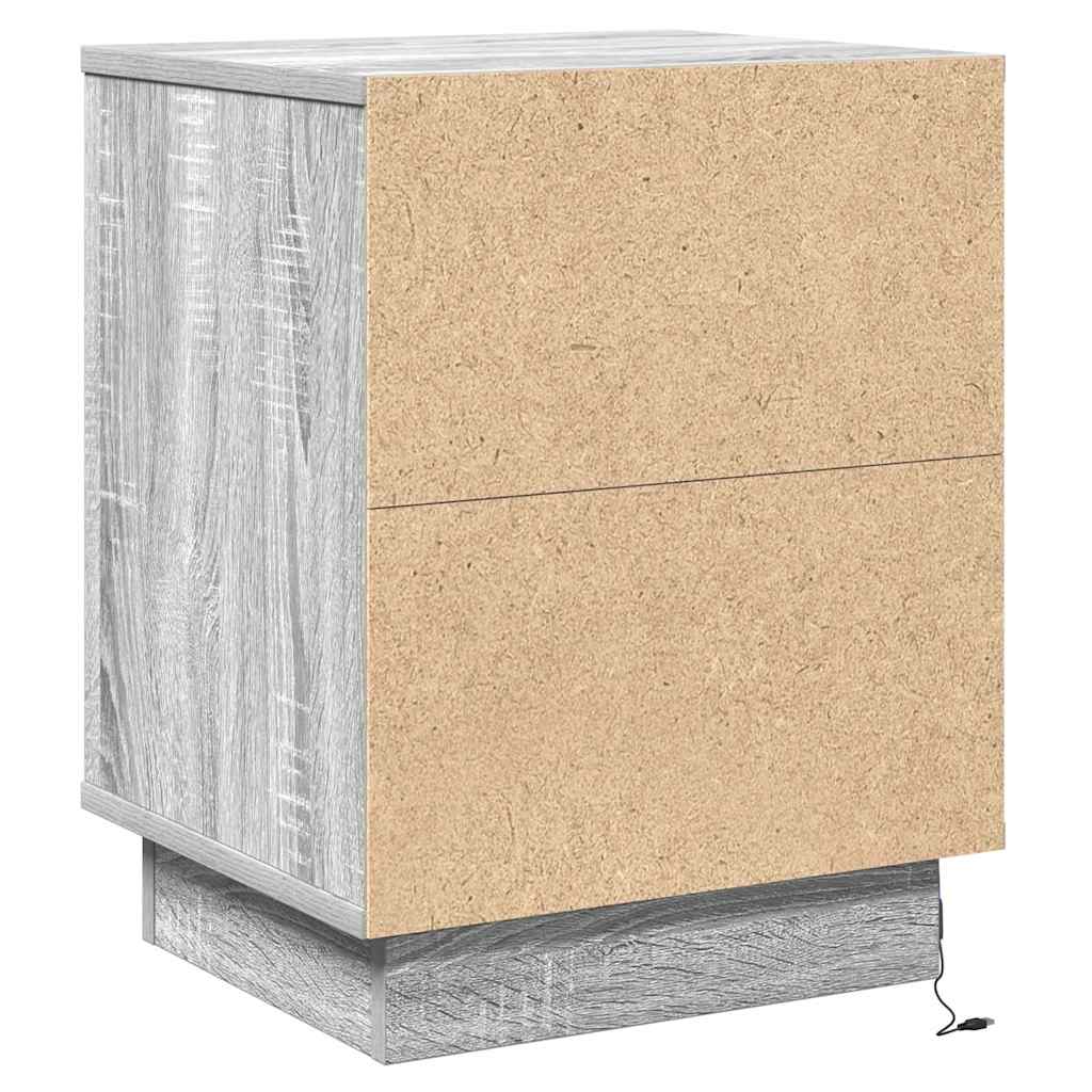 Nightstand Gray 39 x 34.5 x 50 cm Engineered Wood