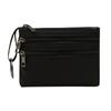 Durable Canvas Wallet Zipper 3-layer Card Holder Coin Bag Women Girls