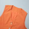 Women's  Summer Cotton Linen Vest Maxi Skirt Two Piece Set Casual Outfit, European American Style Casual Matching Suit