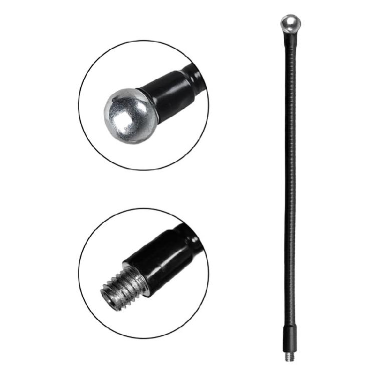 Tubo Flessibile Regolabile da 300 mm con Filettatura Maschio da 3/8 e Testa Sferica da 17,4 mm per Uso con Treppiede e Selfie Stick