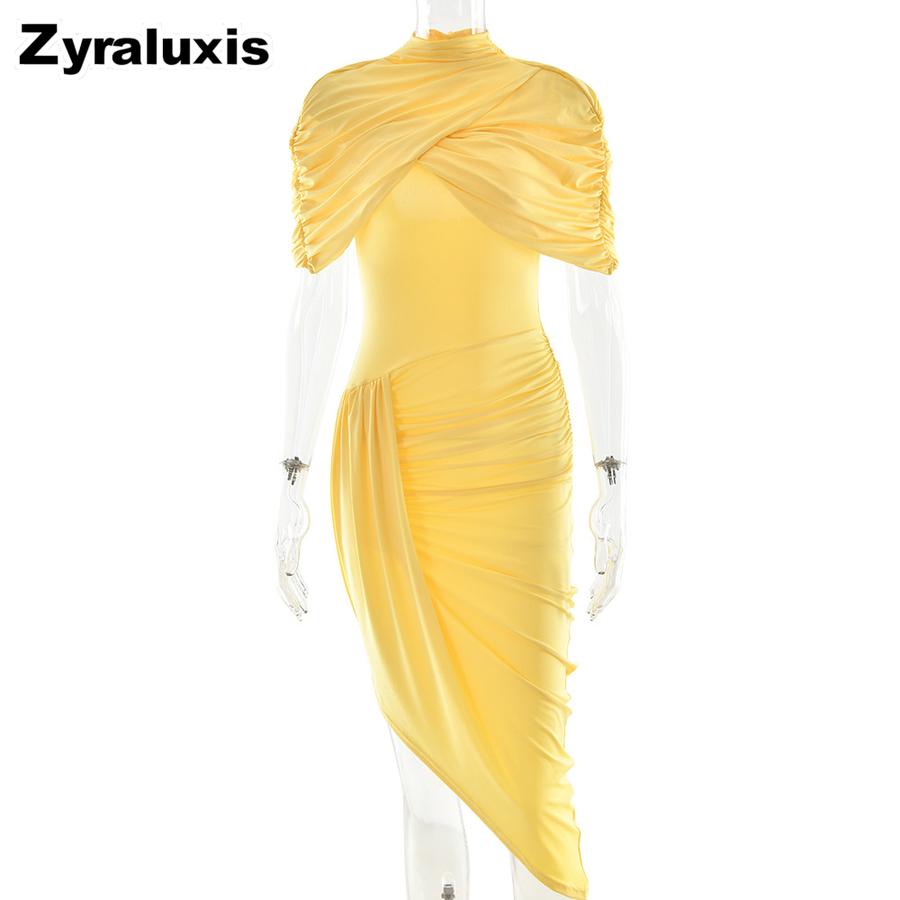 New Foreign Style Elegant Slim Fit Ruffled Dress Sexy Low-Cut Back Women's Long Gown