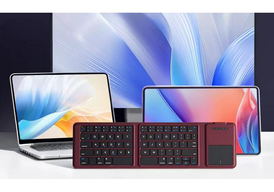 Portable Foldable Bluetooth Keyboard & Touchpad Set for Laptops, iPads, Tablets, Phones with Wireless Mouse