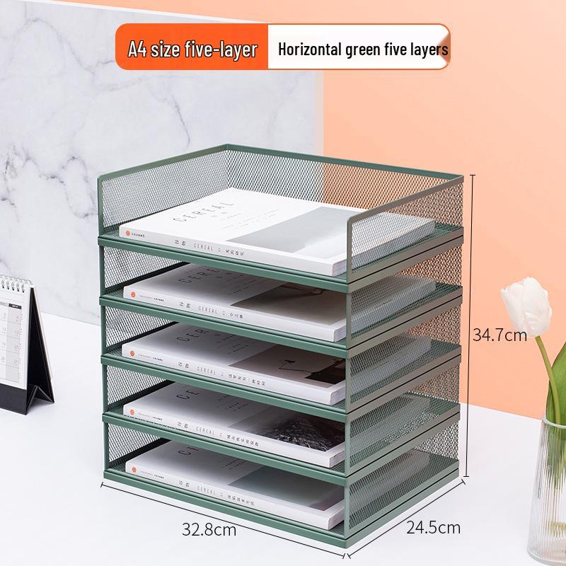 A3A4 Metal File Holder & Multi-layer Office Storage Rack