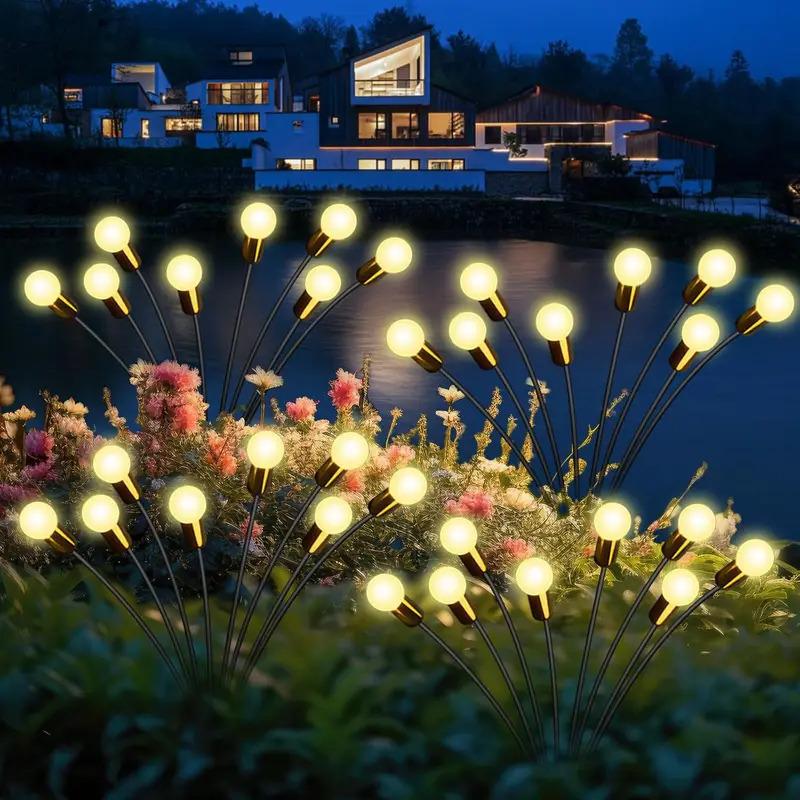 solar garden lights 10 LED solar firefly lights swaying with the wind outdoor waterproof LED lights courtyard landscape