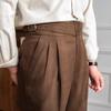 Herren Italienische Neapolitanische High-Waist Gerade Bein Lässige Stoffhose im Britischen Retro-Stil