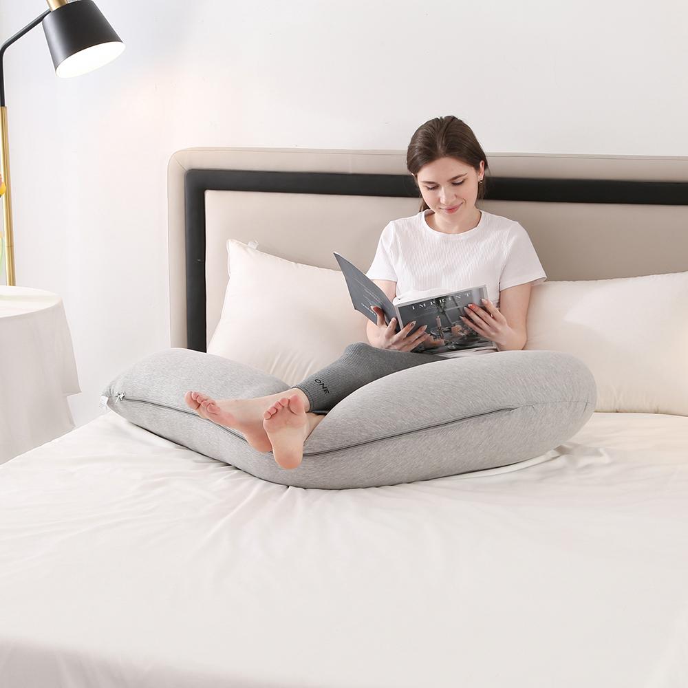 1.8KG Cotton J-shaped Pillow for Pregnant Women Sleeping Pillow Care for Pregnancy Breastfeeding Pillow for Pregnant
