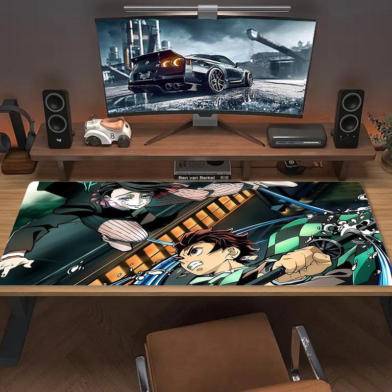 Demon Slayer Print Cushion Non-slip Laptop Tablet Big Mousepad XXL Mat Mini PC Playmat With Lock edge