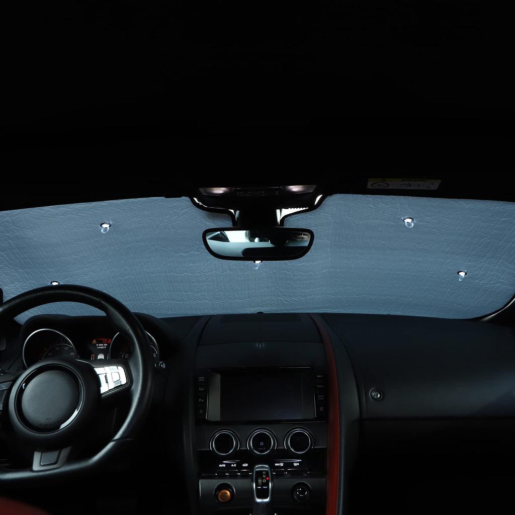 DIYUCAR Sunshade for Jaguar Windshield Front Blackout Front Car Sun UV Car Custom Easy Installation F-TYPE 2013-2024, Sunshade, Shade, Sunshade,