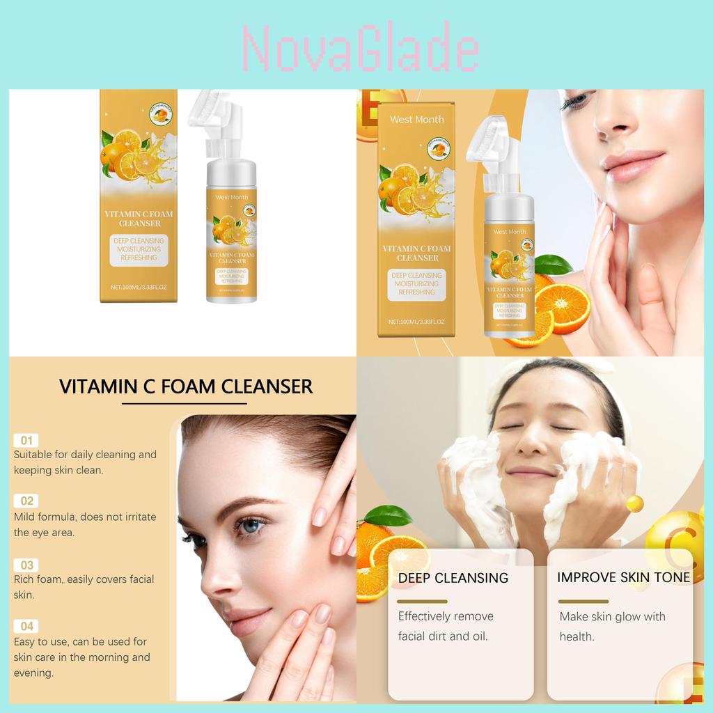 West Month Vitamin C Foaming Face Cleanser Gentle Pore Cleansing With Hydration