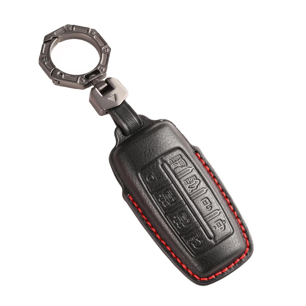 Korean Special Key Protective Cover Is Suitable for Lawns Genesis Gv80 High-end Leather Car Key Bag.