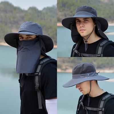 Summer Multipurpose Sun Hats For Women Men Outdoor Breathable Bucket Hat With Neck Flap Male Hiking Fishing Hat