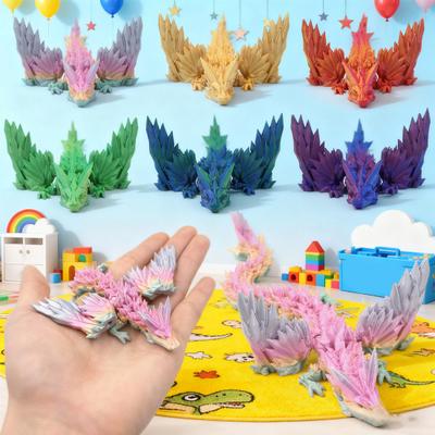 3D-gedruckte Drachenei-Figur Bewegliche Gelenke Fliegende Drachenfigur Fidget-Spielzeug Drachenei mit beweglichem Drachen innen Dekoration Ornament